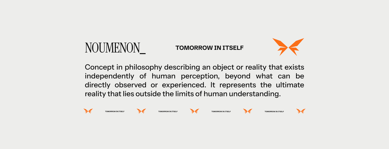 NOUMENON LAB banner with a definition of noumenon and the tagline "Tomorrow in itself"