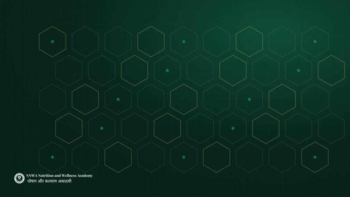 A hexagonal lattice in brass on deep forest green, suggesting molecular structure, with the NNWA wordmark in the corner.