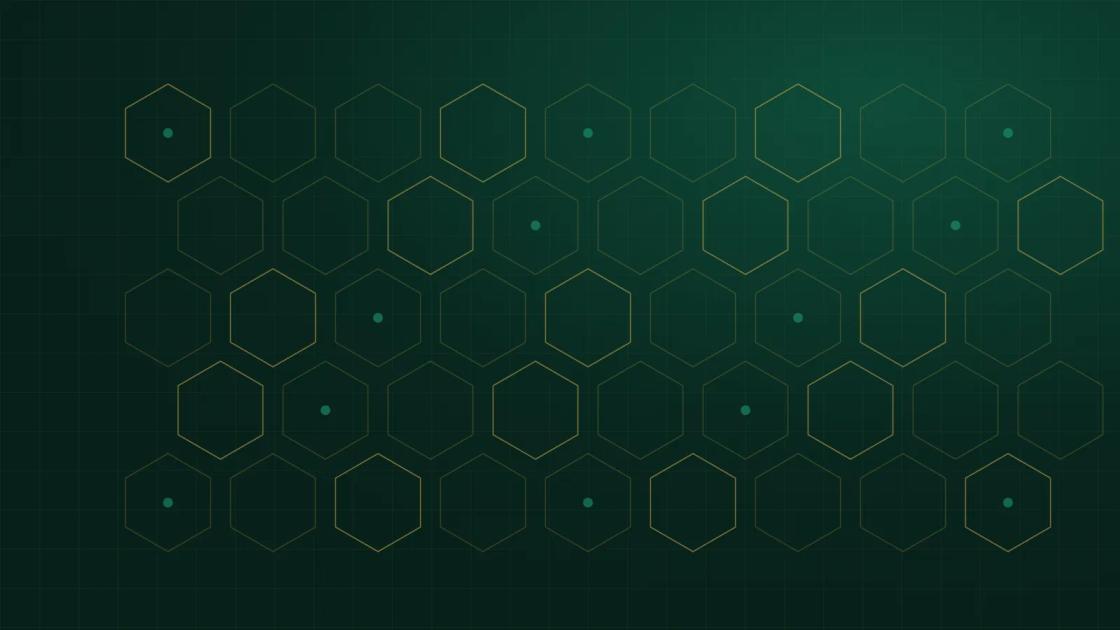 A hexagonal lattice in brass on deep forest green, suggesting molecular structure, with the NNWA wordmark in the corner.