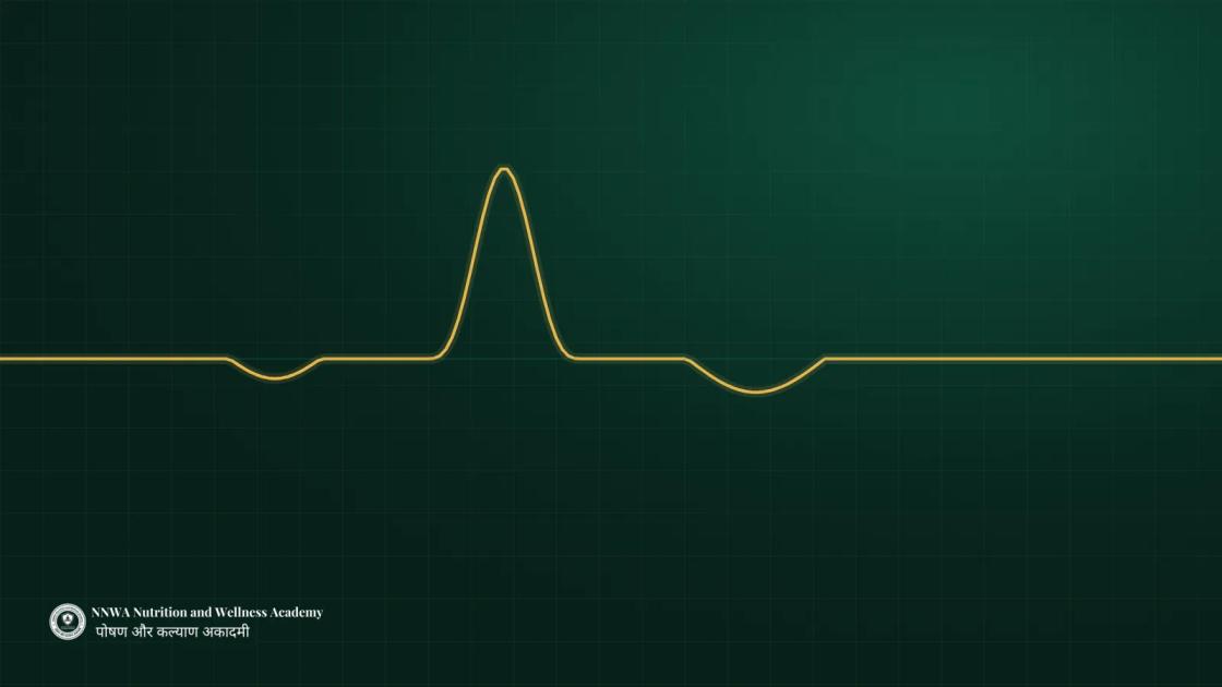 An abstract vital-signs trace drawn in brass on deep forest green, with the NNWA wordmark in the corner.