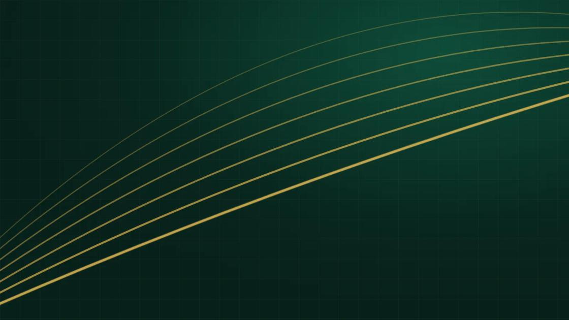 Sweeping brass motion arcs rising across a deep forest green field, with the NNWA wordmark in the corner.