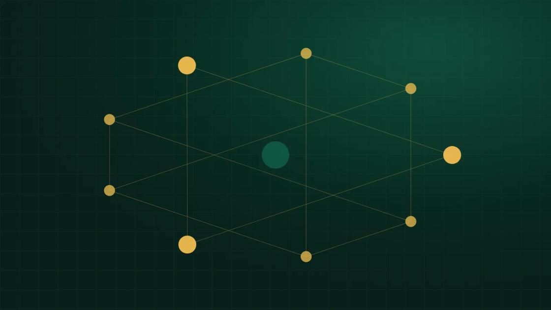 A network of brass nodes joined by fine lines on deep forest green, with the NNWA wordmark in the corner.