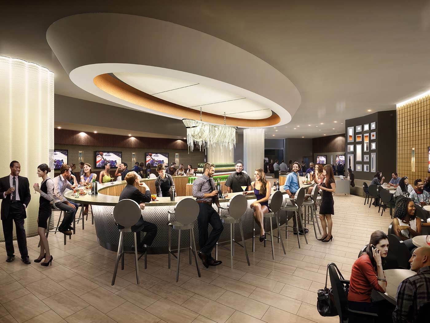 Courtside Club center bar