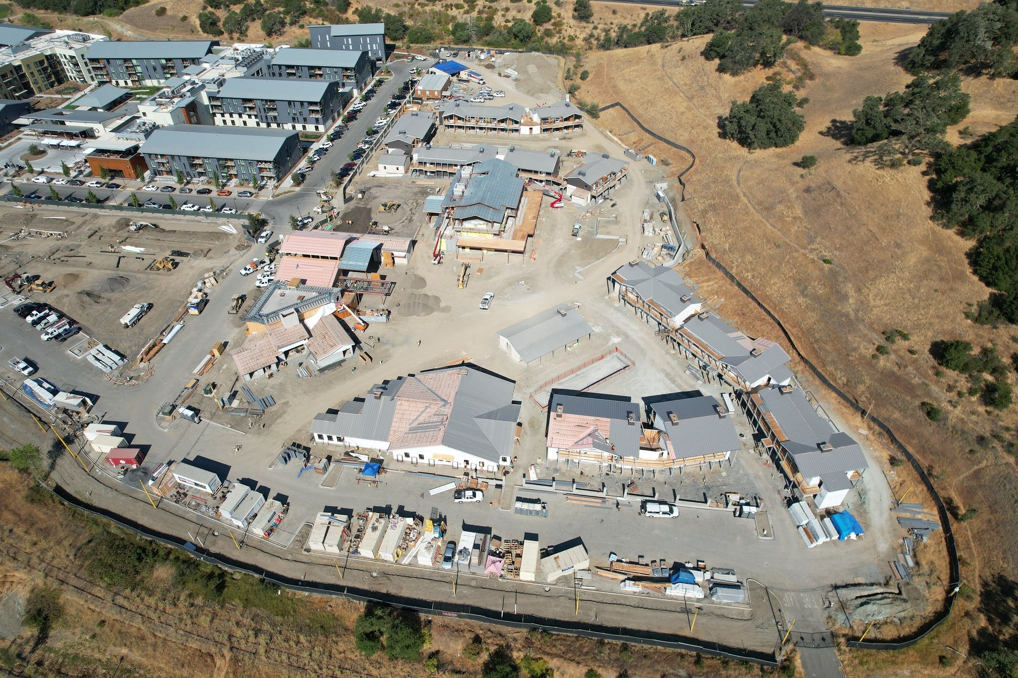 Aerial view of the Appellation Healdsburg construction in progress showing 65%+ completion 3