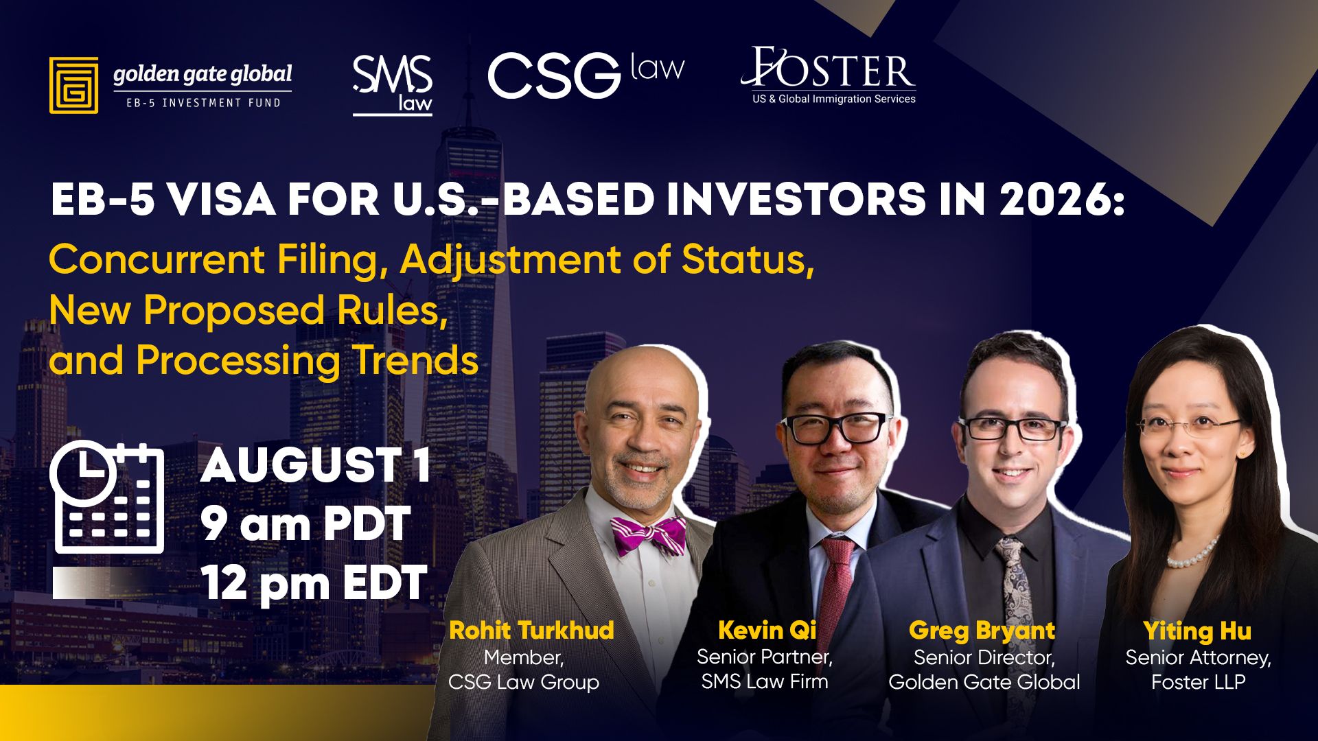 EB-5 Visa for U.S.-Based Investors in 2026: Concurrent Filing, Adjustment of Status, New Proposed Rules, and Processing Trends event banner