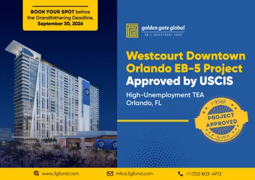 Golden Gate Global’s Westcourt Downtown Orlando EB-5 Project Receives USCIS I-956F Approval in Just Four Months