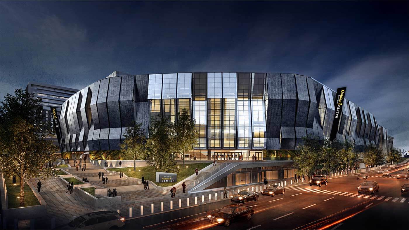 Entertainment and sports complex exterior blades