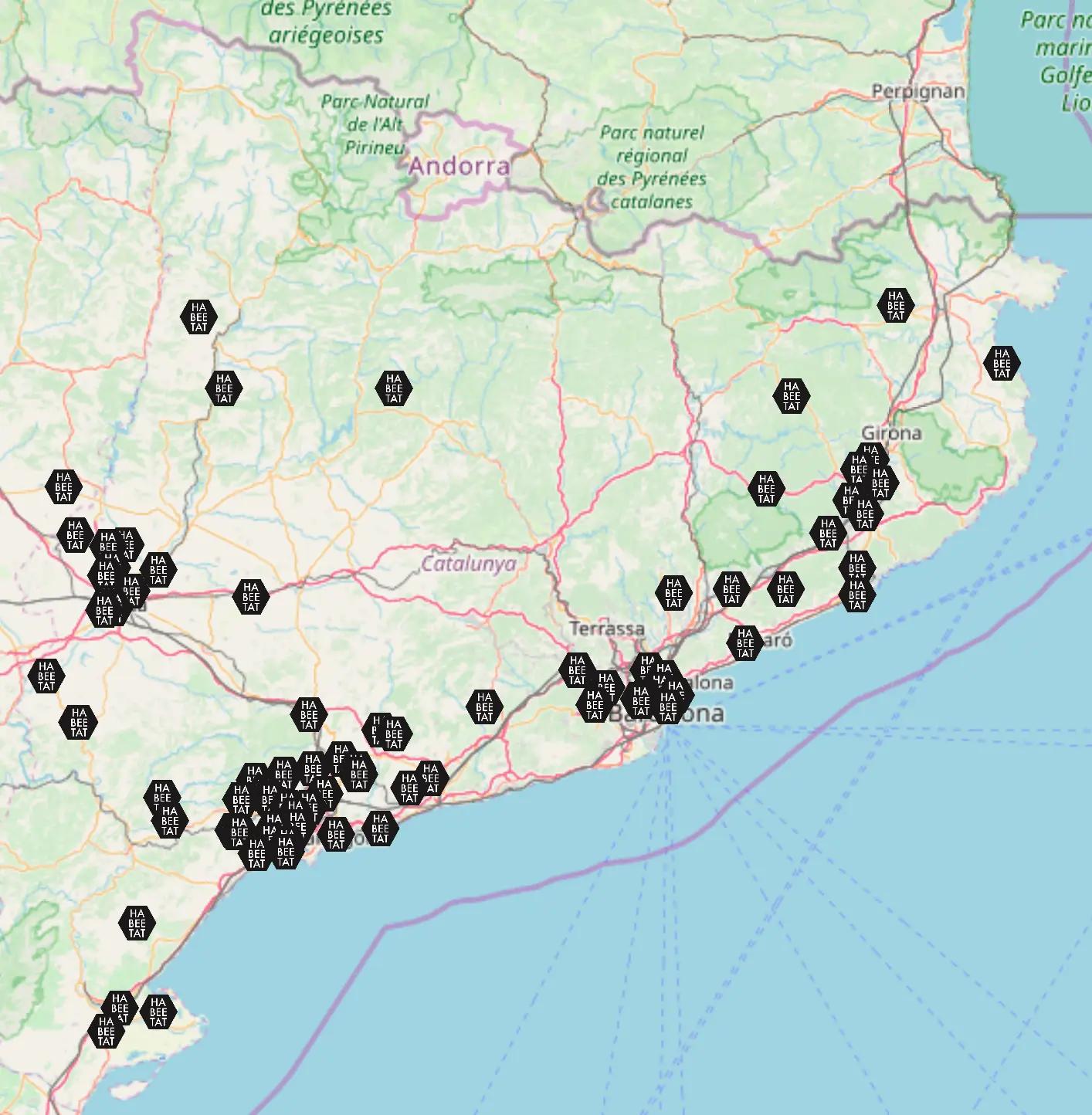 Mapa de las fincas que han participado