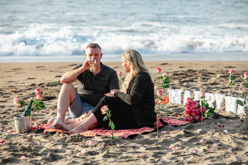 Miami Romantic Beach Picnic Proposal in Miami