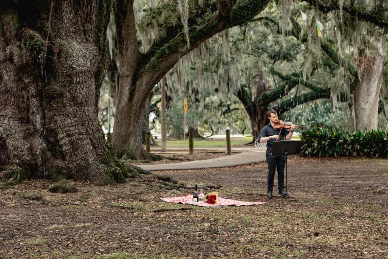 Picnic Proposal in the Park with Live Music in New Orleans