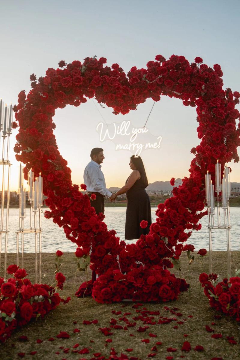 Flower Arch Romantic Proposal in Phoenix