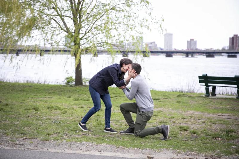 Boston Proposal Photography: Matthews Boston Commons Proposal – surprise proposal at Charles River Esplanade, Boston