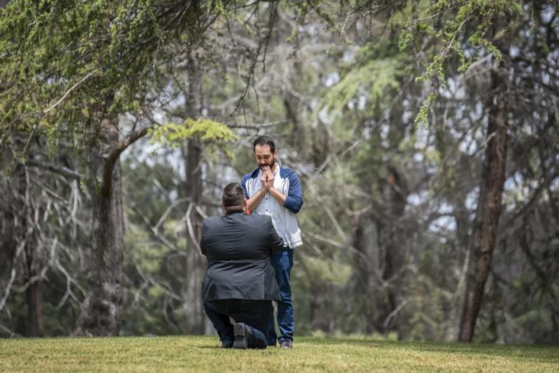 San Diego Park Proposal: Steven and Jake – surprise proposal at Balboa Park, San Diego