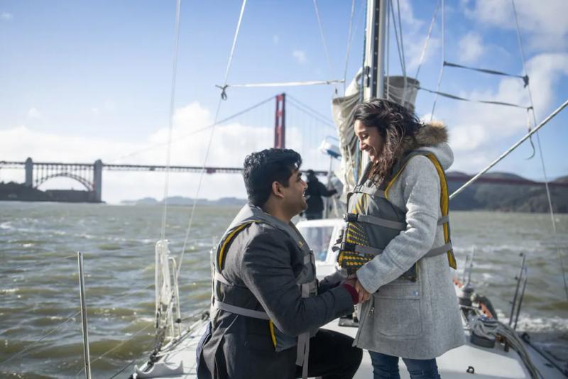 San Francisco Boat Engagement Proposal: Pranav and Koral – surprise proposal at San Francisco Bay, San Francisco
