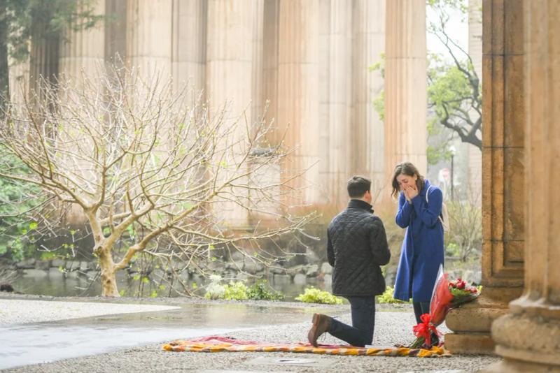 San Francisco Proposal Photography: Brendon and Christina – surprise proposal at Palace of Fine Arts, San Francisco