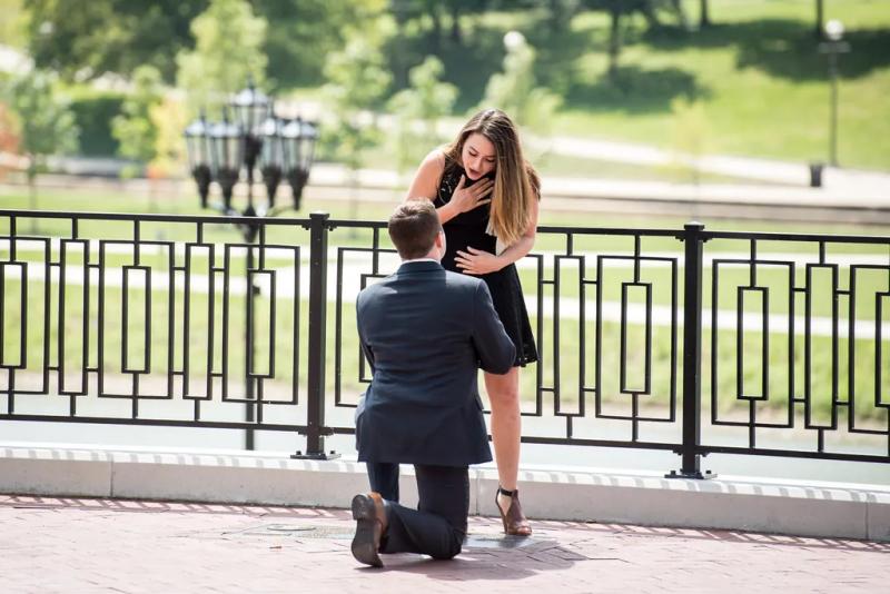 Columbus Proposal Photography| John and Meagan – surprise proposal at Scioto Mile, Columbus