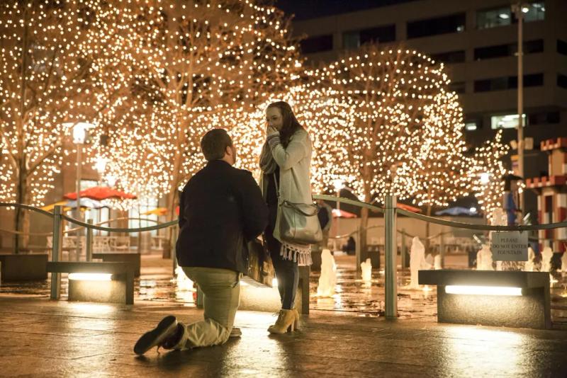 Kansas City Proposal Photography| Colin and Bailey – surprise proposal at Crown Center Square, Kansas City