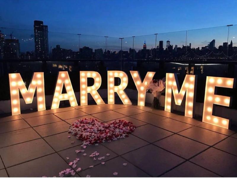 Romantic Proposal with Giant “Marry Me” Letters in San Antonio