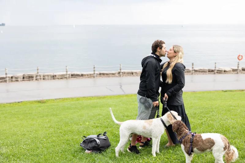 Lakeside Proposal with a CN Tower View – surprise proposal at Trillium Park, Ontario Place, Toronto