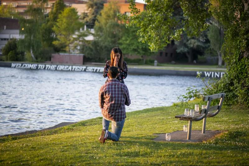 Arjun's West Montlake Park Seattle Engagement Proposal – surprise proposal at West Montlake Park, Seattle