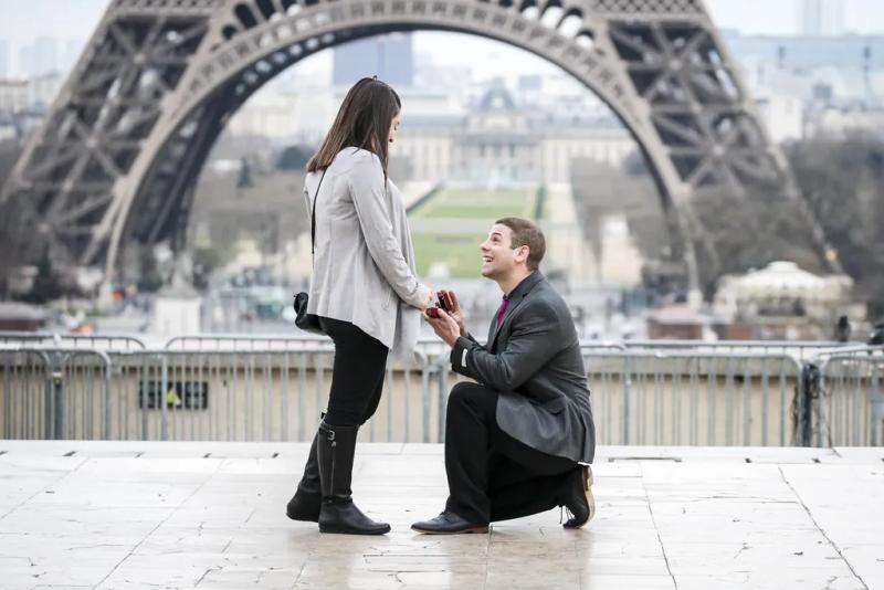 Paris Proposal Photography| Anthony and Kristen – surprise proposal at Trocadéro, Paris