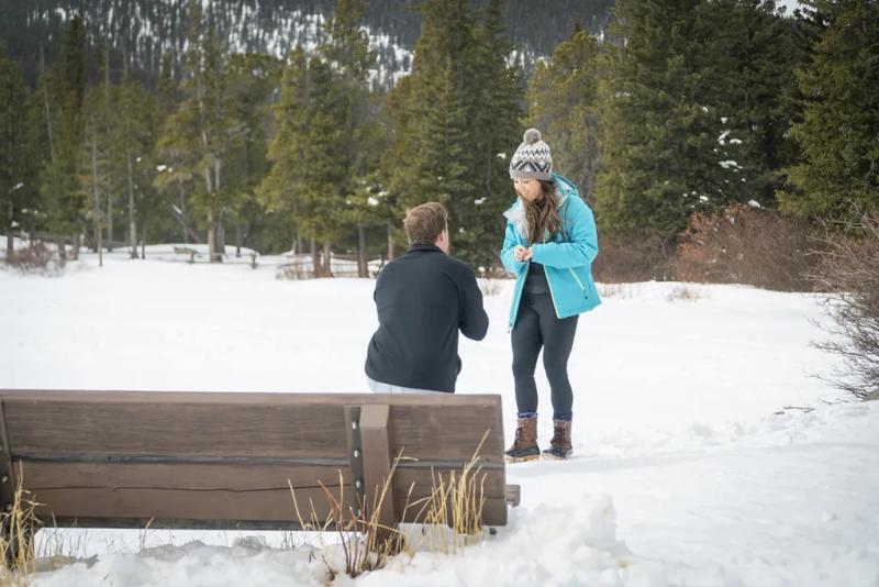 Denver Engagement Proposals: Kyle and Lindsey – surprise proposal at Echo Lake Park, Denver