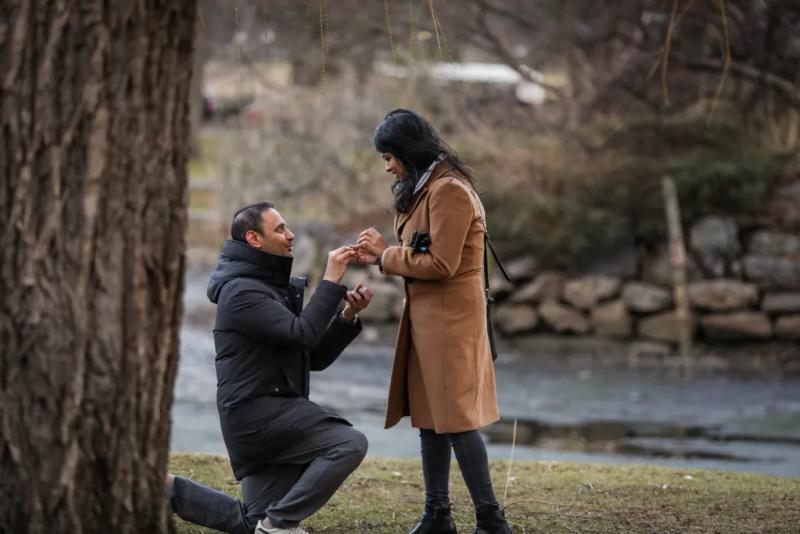 Manan Winter Boston Common Proposal – surprise proposal at Public Garden Lagoon, Boston