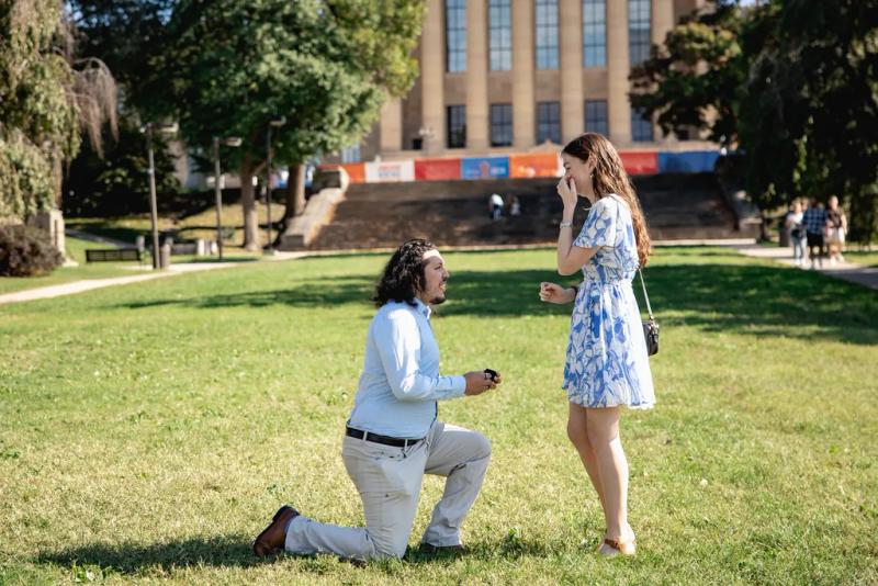 Proposal Below the Philadelphia Museum of Art – surprise proposal at Philadelphia Museum of Art, Philadelphia