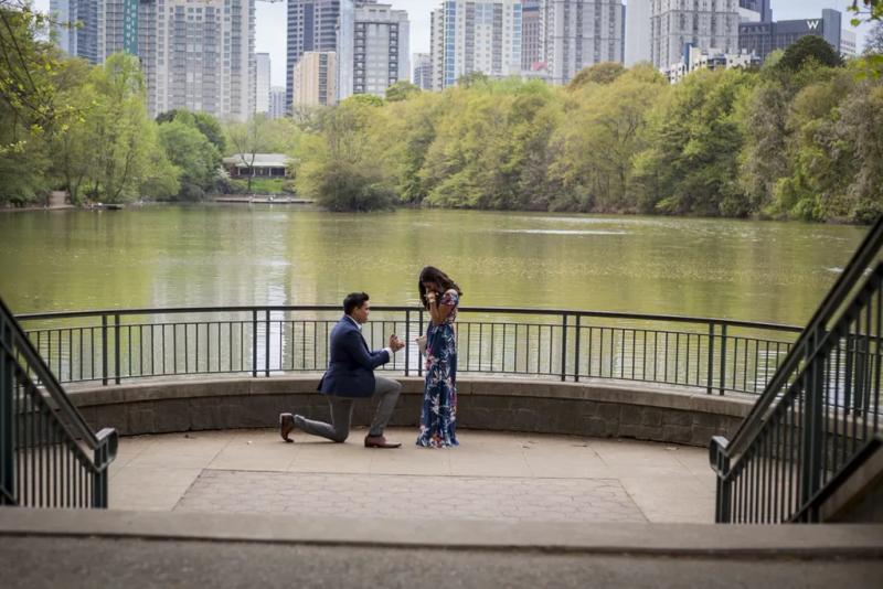 Atlanta Engagement Photography: Zayeem's Piedmont Park Proposal – surprise proposal at Piedmont Park, Atlanta