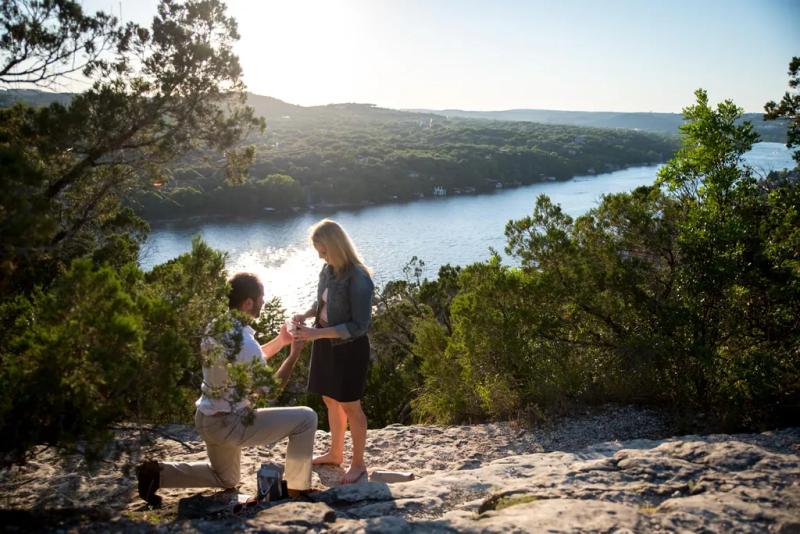 Austin Proposal Photography| Jeff and Katie – surprise proposal at Mount Bonnell, Austin