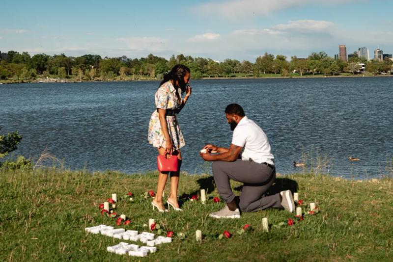 Sunny Lakeside Proposal at Sloan's Lake – surprise proposal at Sloan's Lake, Denver, Denver