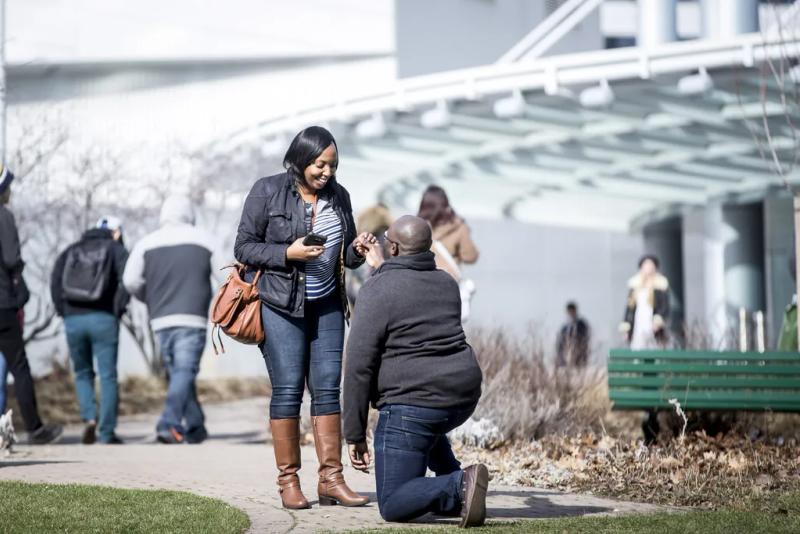 Toronto Proposal Photography| Olugbenga and Sadine – surprise proposal at Roundhouse Park, Toronto