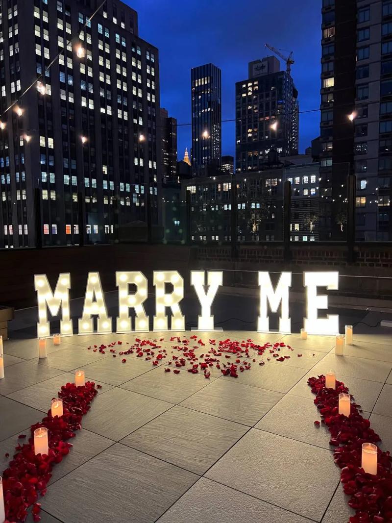 Romantic Proposal with Giant “Marry Me” Letters in San Diego