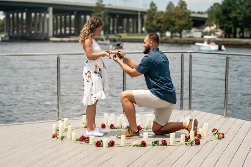 Marry Me Candle Heart on the Tampa Riverwalk – surprise proposal at Tampa Riverwalk, Tampa