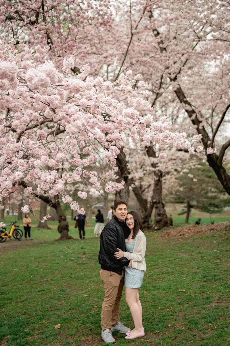 Best Cherry Blossom Proposal Spots in New York, photographed by Paparazzi Proposals