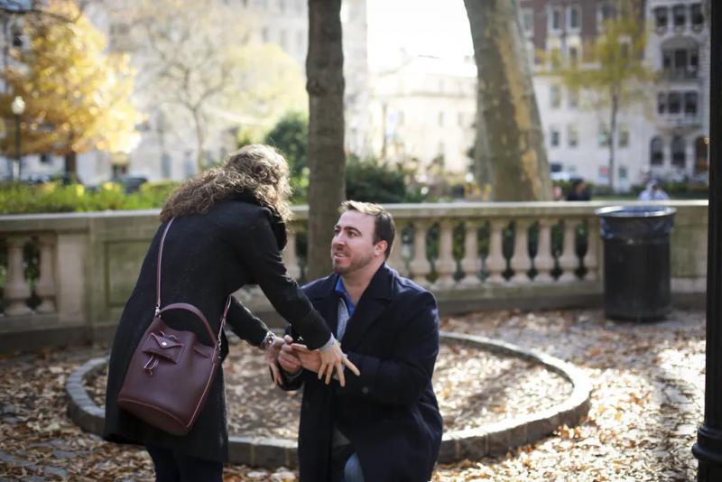 Philadelphia Proposal Photography| Sean and Caitlin – surprise proposal at Rittenhouse Square, Philadelphia