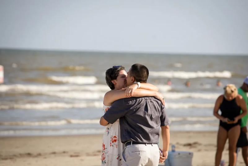 Galveston Engagement Proposals: Anthony and Diana – surprise proposal at Galveston Beach, Houston