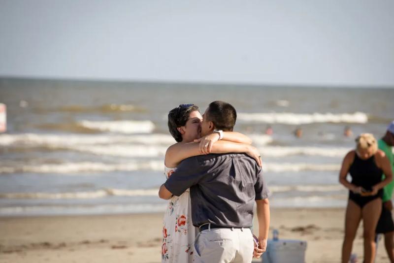 Galveston Engagement Proposals: Anthony and Diana – surprise proposal at Galveston Beach, Houston