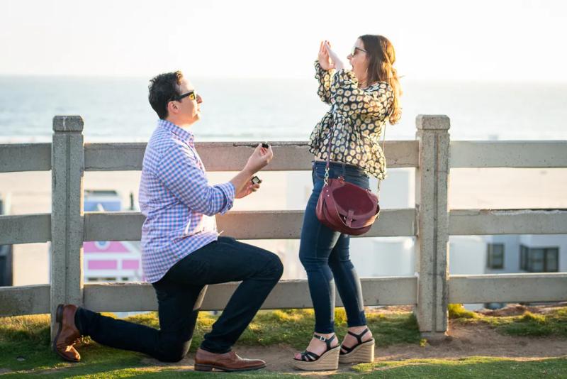 Santa Monica Engagement Proposal Photography: Eric and Mackenzie – surprise proposal at Santa Monica, Los Angeles
