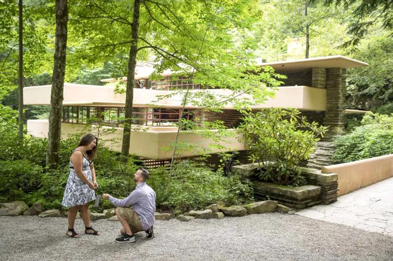 Pittsburgh Proposal Photography| Nick and Dakotah – surprise proposal at Fallingwater, Pittsburgh