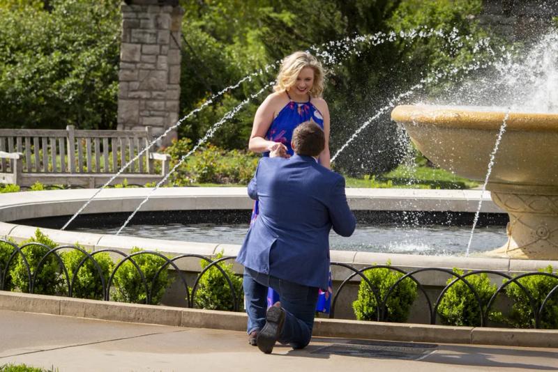 Kansas City Proposal Photography: Chris Loose Park Proposal – surprise proposal at Loose Park Rose Garden, Kansas City