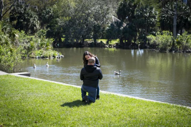 Matthew's Picture-Perfect New Orleans City Park Proposal – surprise proposal at Peristyle, City Park, New Orleans