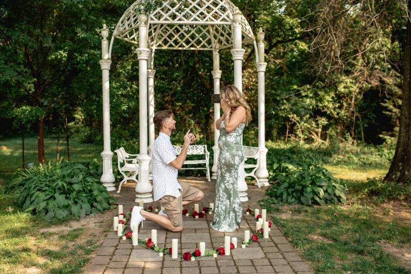 Romantic Flower and Candle Heart Proposal in Columbus