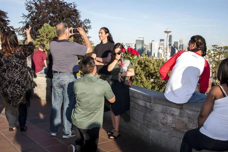 Seattle Proposal Photography| Brylian and Daisyrell – surprise proposal at Kerry Park, Seattle