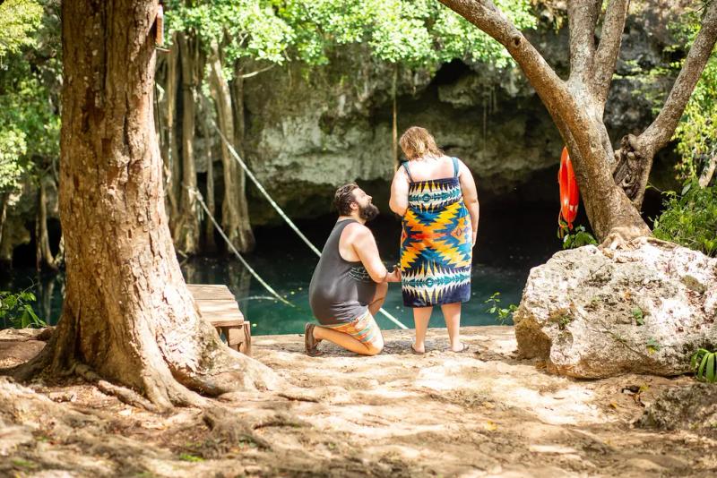 Proposal at a Jungle Cenote – surprise proposal at Cenote, Riviera Maya, Riviera Maya
