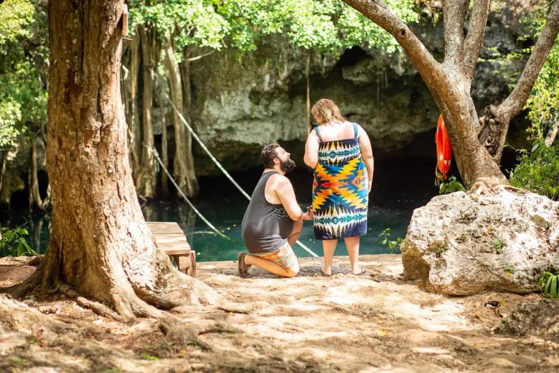 Proposal at a Jungle Cenote – surprise proposal at Cenote, Riviera Maya, Riviera Maya