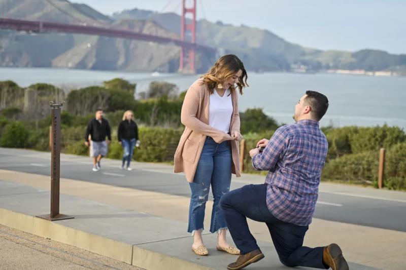 Golden Gate Bridge Engagement Proposal: Spencer and Megan – surprise proposal at Golden Gate Bridge, San Francisco