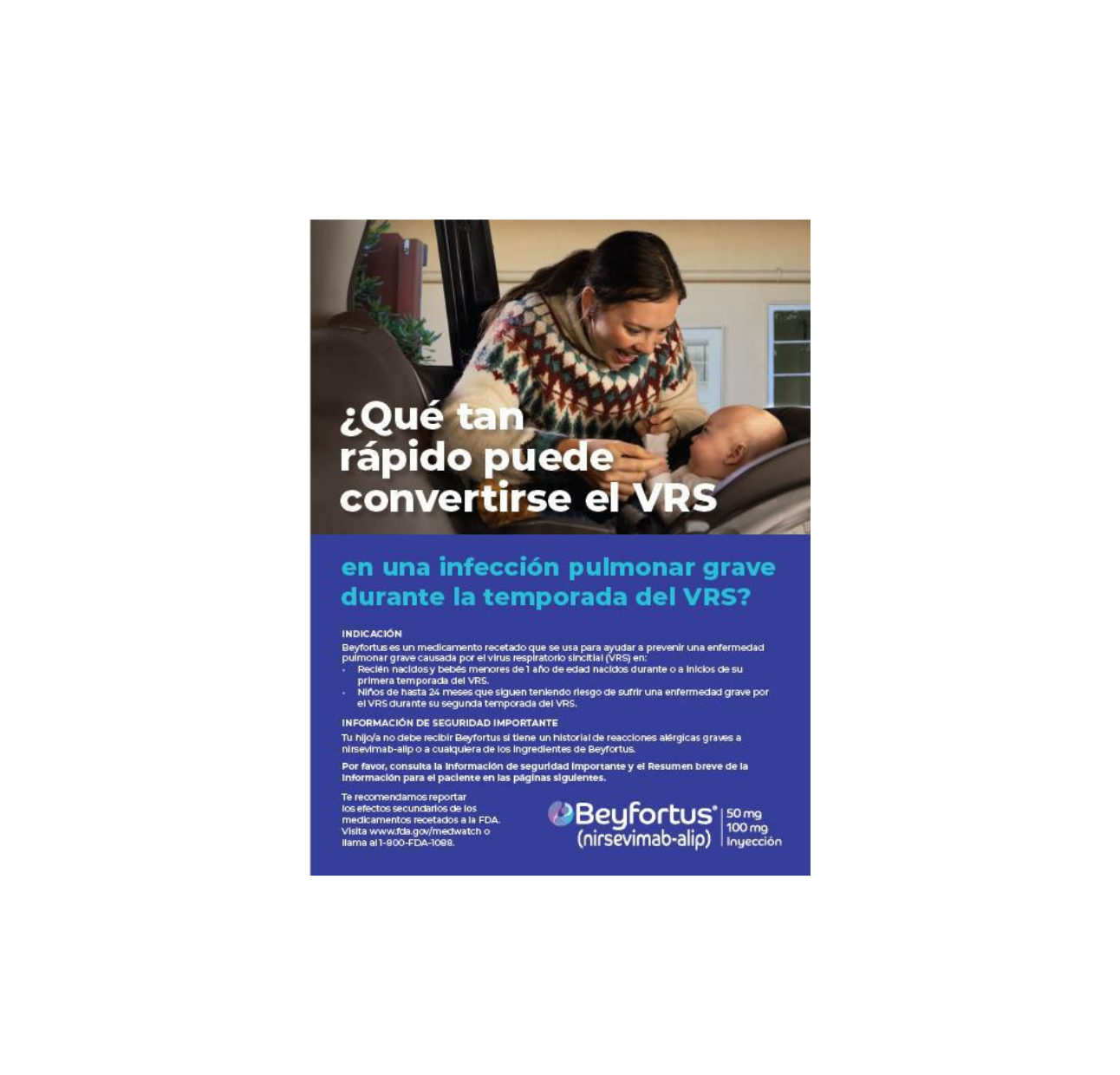 Beyfortus campaign creative showing a mother and child playing