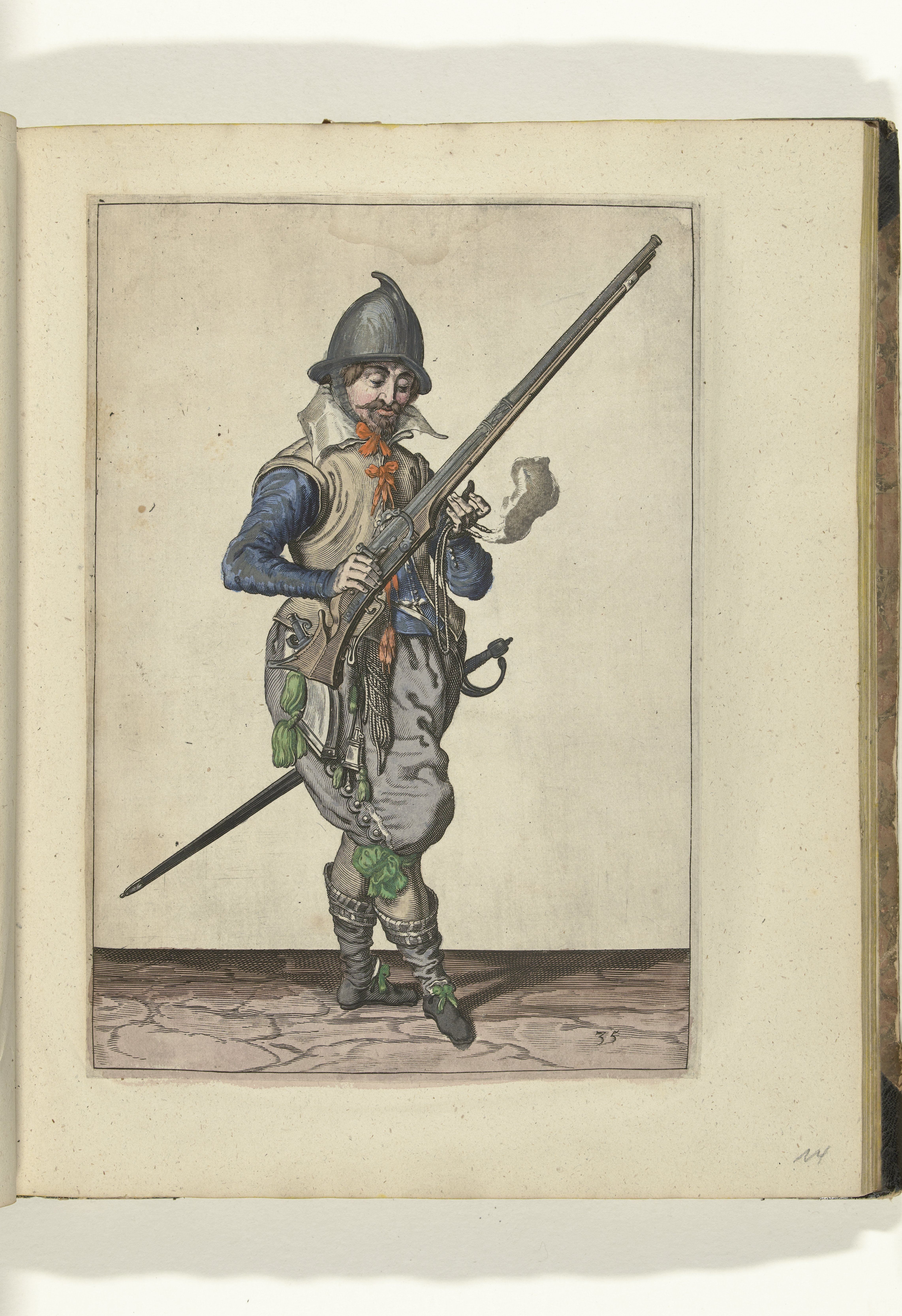 drawing of a soldier with a helmet and rifle