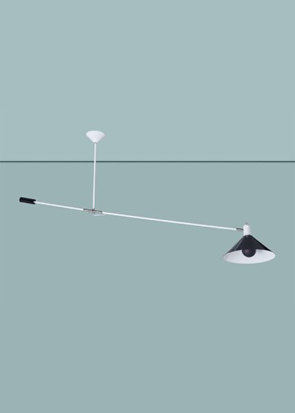 Plafondlamp met zwenkarm van metaal